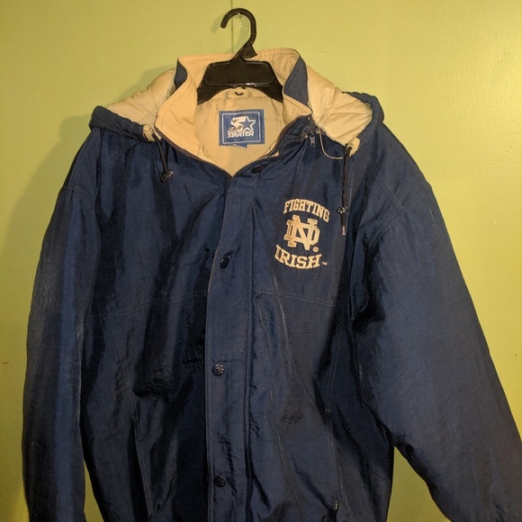 STARTER Other - Notre Dame Starter Hooded Jacket Large Navy